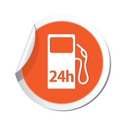 petrol station 24h orange label vector image