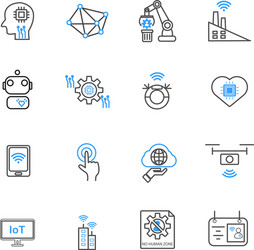 internet of things and automation robotic icons vector image