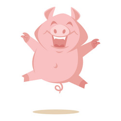 cute pig isolated on white vector image