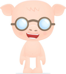 funny cartoon pig vector image