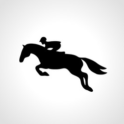 horse race equestrian sport silhouette racing vector image