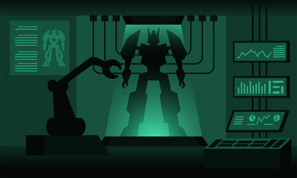 sci-fi and futuristic of silhouette art robot vector