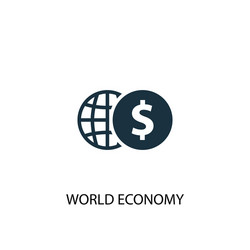 World economy icon simple element vector