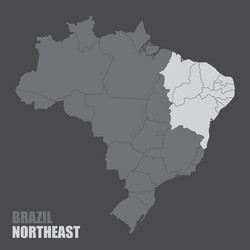 brazil northeast region map vector image