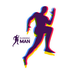 Silhouette of a running man design for sport vector