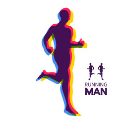 silhouette of a running man design for sport vector image