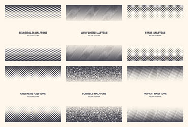 different variations new halftone textures vector image