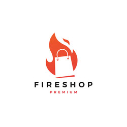 fire shop sale logo flame icon design inspirations vector image