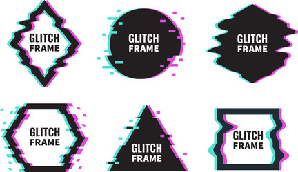 frames glitch graphics distorted with abstract vector image