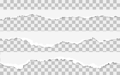 Realistic torn paper set with ripped edges space vector