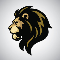 angry lion head mascot logo vector image