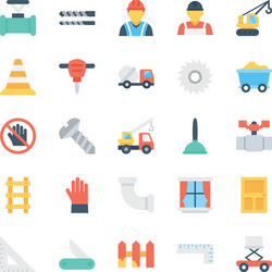 Construction colored icons 4 vector