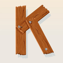 wooden letter k vector image