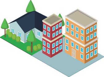 House and residence towers isometric vector