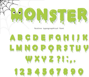 halloween cute monster font for kids jelly slim vector image