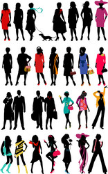 women fashion silhouette vector