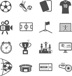 soccer and football icons sport game activity vector image