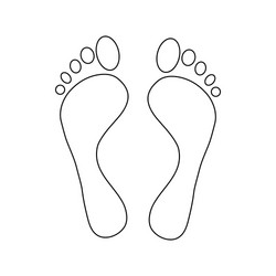 Human feet icon outline style vector