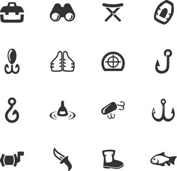 fishing icons set vector image