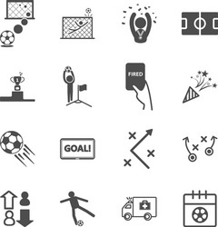 soccer and football icons sport game activity vector image