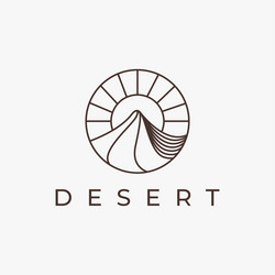 abstract simple desert logo with lineart style vector image