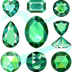 set of colored gems vector image