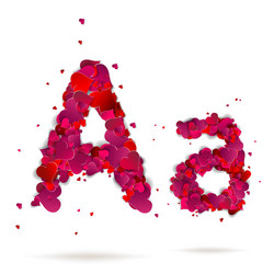 letter a made from hearts love alphabet vector image