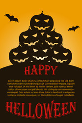 flyer with dark halloween pumpkins vector image