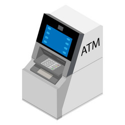 atm isometric view isolated on white background vector image