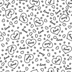 seamless pattern with hearts and the word love vector image