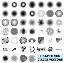 Halftones undertones circle assets mix vector