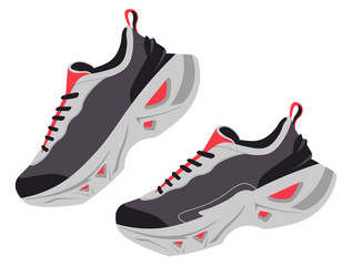 sneakers with shoelaces simple pair of shoes vector image