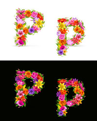 flower font vector image