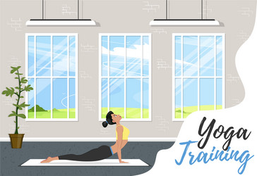 yoga training banner in flat style vector image