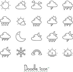 doodle weather icons vector image