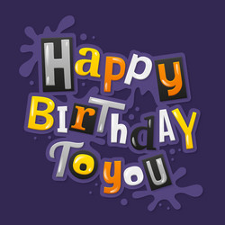 happy birthday lettering vector image