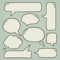 speech bubble doodle set vector image