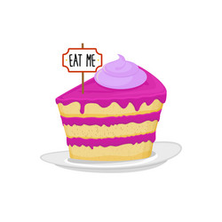 sweet cake dessert food alice in wonderland vector image