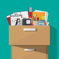 Office furniture cabinet locker drawer vector