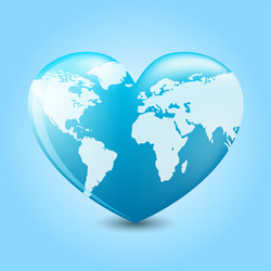 earth heart vector image