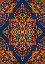 oriental red and blue ornament vector image