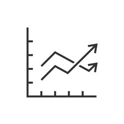 chart graph with two arrows vector image