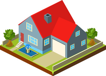 isometric icon representing modern house vector image