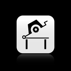 Black table saw for woodwork icon isolated vector