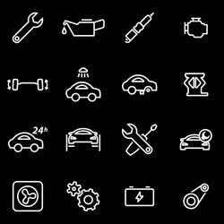 line car service icon set vector image