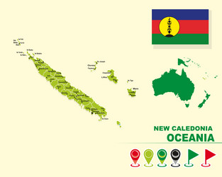 new caledonia map vector image