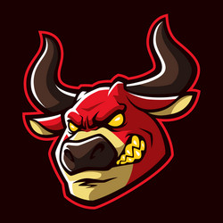 angry bulls sign and symbol logo vector image