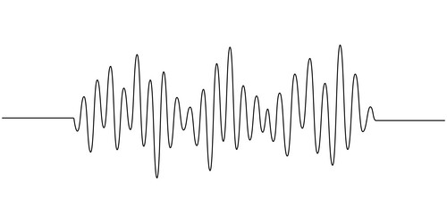 Continuous one line drawing of sound wave vector