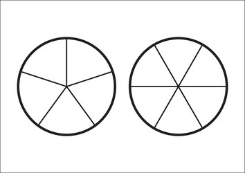 Fraction pie divided into slices fractions vector