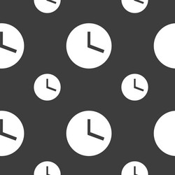 mechanical clock icon sign seamless pattern vector image